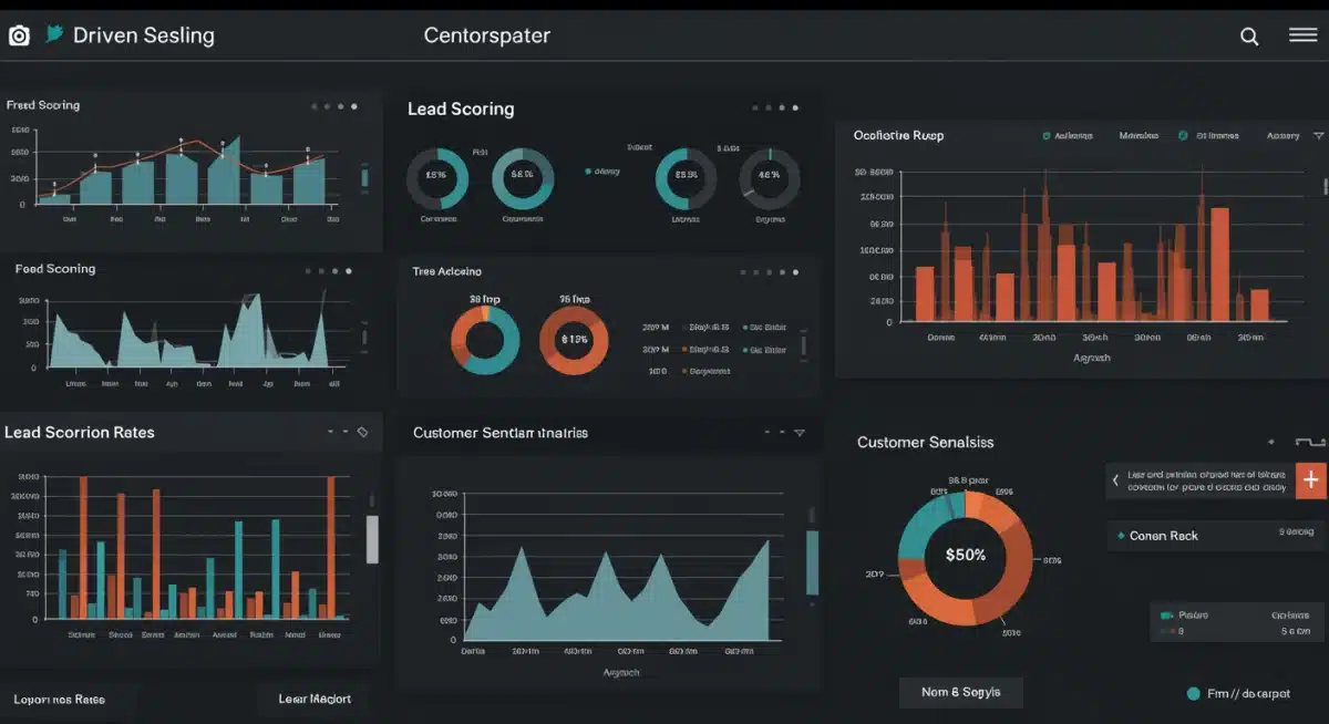AI-powered sales dashboard showing lead scoring and conversion data
