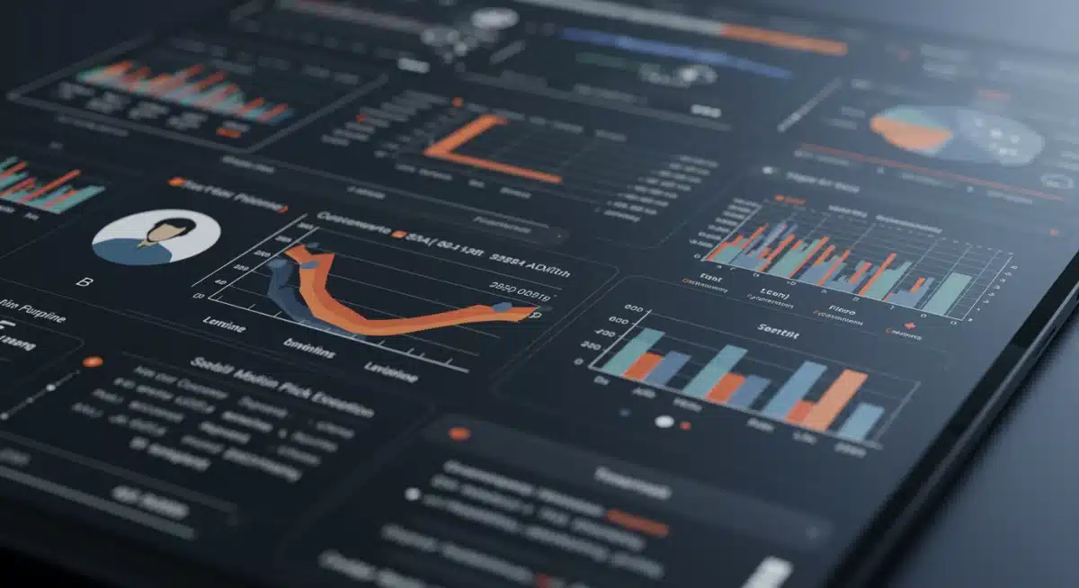 CRM dashboard showing sales pipeline and customer interactions
