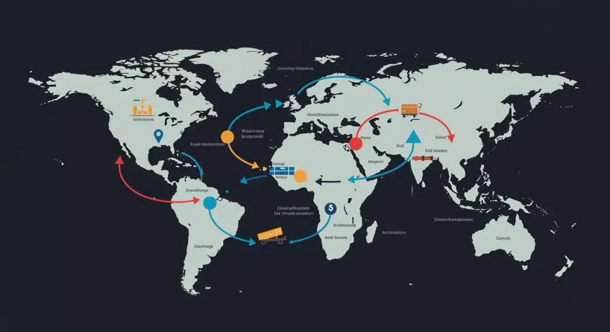 Infographic showing diversified global supply chains for business resilience