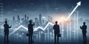 Graph showing economic trends with business leaders planning for 2025 sales