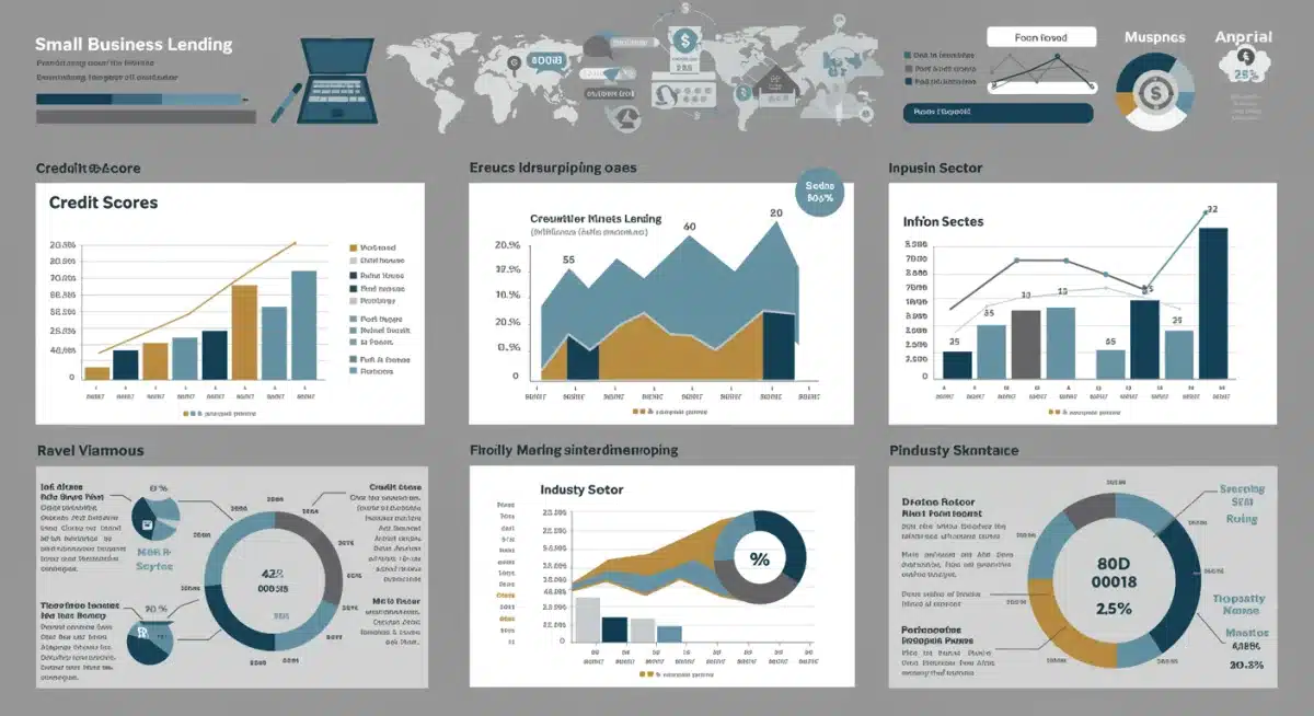 Infographic detailing factors affecting small business lending and economic indicators