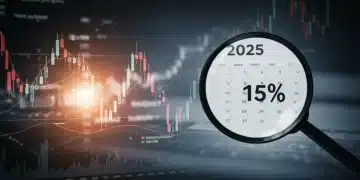 Market Volatility 2025: Preparing for a 15% Stock Correction Graph showing market volatility, with 2025 calendar and 15% correction highlighted