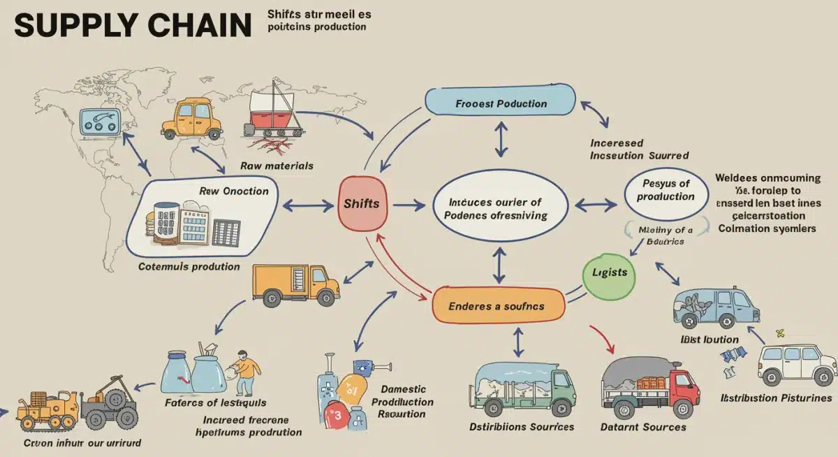 Infographic detailing optimized supply chain components and domestic production
