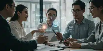 Sales team using AI tools for lead qualification and customer insights