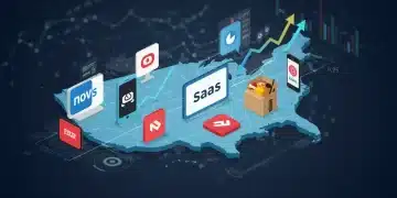 Illustration of diverse subscription services converging over a US map, symbolizing market growth.