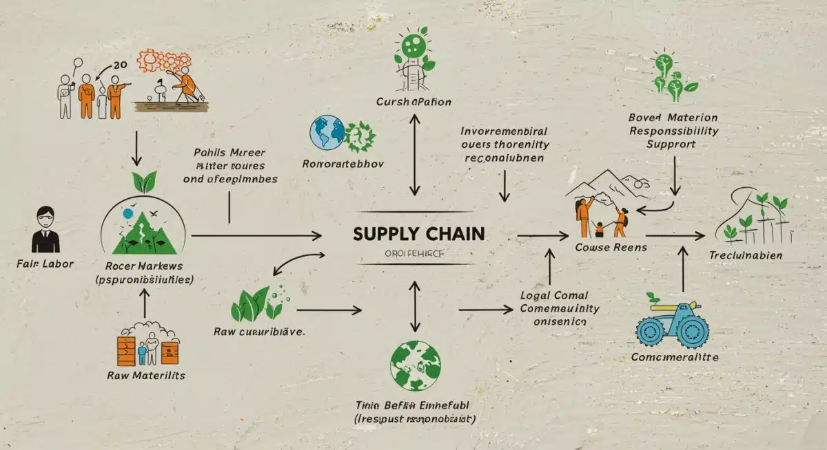 Infographic depicting a transparent and ethical retail supply chain