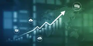 Digital network illustrating US B2B market trends and digital procurement growth