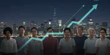 Market Shift: US Demographic Changes & Consumer Demand by 2030 Diverse population interacting, representing US demographic shifts by 2030 and market impact.